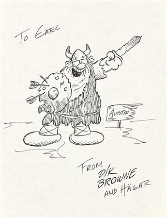 (CARTOONS) Small collection of 20th century cartoonists signatures, letters, and a few doodles.